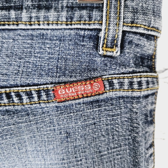 GUESS | vintage exposed button fly flare leg stretch denim jeans - Picture 6 of 11